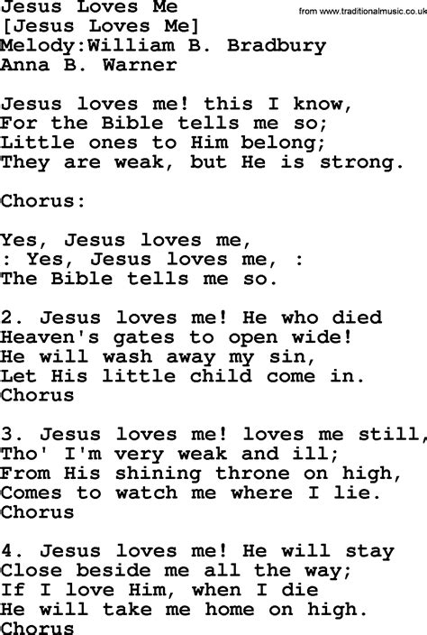 Authoritative information about the hymn text Why Should He Love Me So, with lyrics and MIDI files. . Love me lyrics